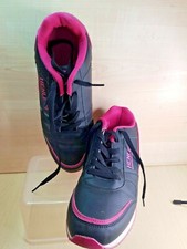 HENLEYS ORIGINALS 1996 BLACK & PINK TRAINERS UK 6  ,  USED