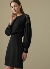 REISS Lia dress size 12 --BRAND NEW-- black long sleeve