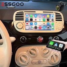 Car Radio Stereo with Wireless CarPlay For Fiat 500 2007-2015 Android 14 +Camera