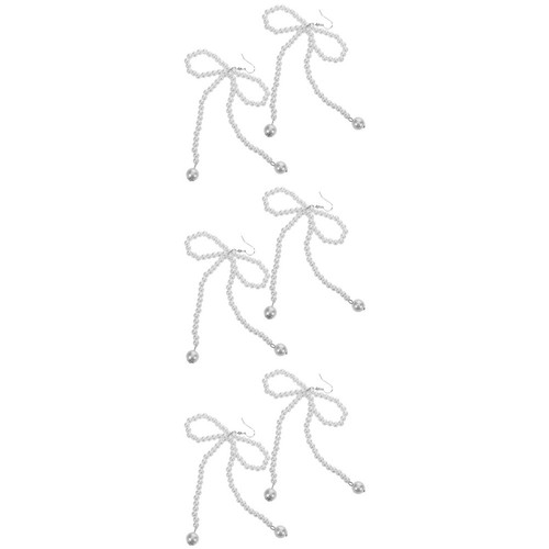 White bow earrings - earrings, for