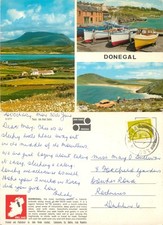 c17069 Multiview  Co Donegal Ireland John Hinde postcard 1975 stamp