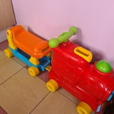 VTech Train 4-in-1 Baby Activity Toy w/ Light & Music Alphabet Letter Blocks Red