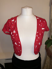 Beautiful Red Lace Kaleidoscope Wrap/shrug/bolero Size 10 VGC