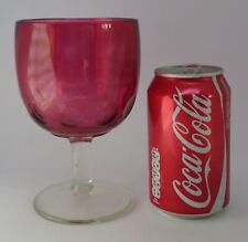 Cranberry glass vintage Art Deco antique giant wine glass goblet