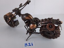Nuts And Bolts Sculpture   Motorcycle   Chopper Style