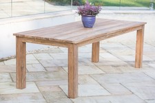 1.6m Rustic Reclaimed Teak Open Slatted Outdoor Dining Table
