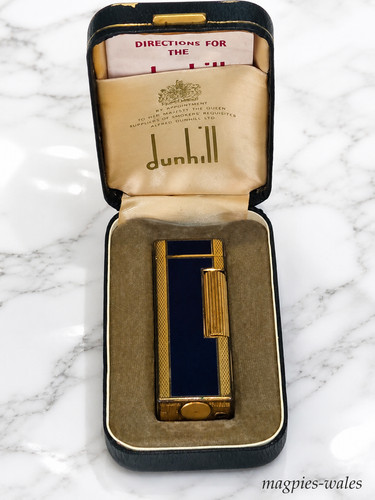 Dunhill gold plated with blue - with,