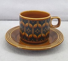 Hornsea Heirloom Pottery Cup And Saucer Vintage 70s Retro Prop Brown Coffee Tea