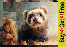 Mischievous Ferret & Jar 5"x7"