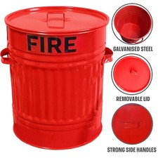 30L Red Fire Bucket Ash Bin