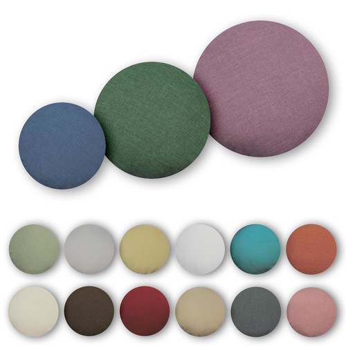 Round cushion cover linen - cushion,