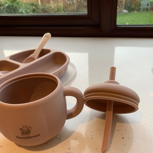 Silicone baby feeding set - set, with