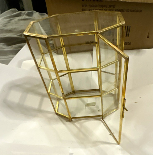 Gold tone metal clear glass - gold-tone,