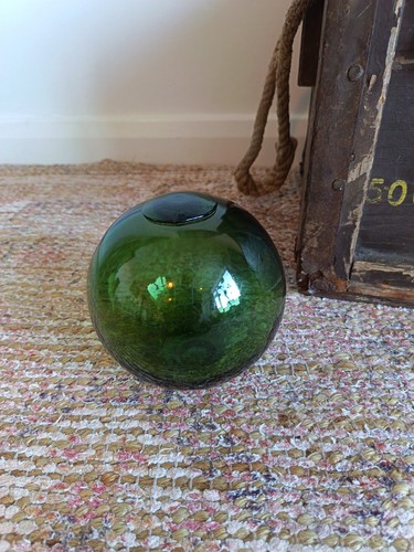 Vintage green glass fishing - green,