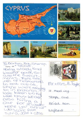 Postcard map and views of - -,