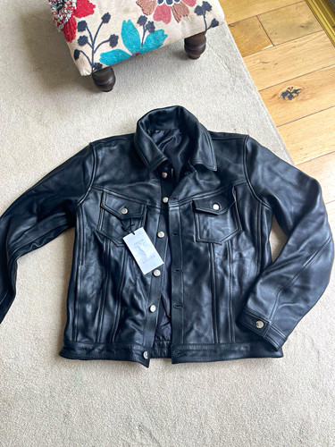 New men black - real, leather