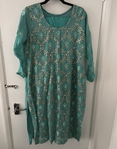 Turquoise shalwar kameez - shalwar,