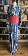 Ladies Traditional Japanese Summer Kimono Yukata With Obi,Doraemon Fan & Handbag