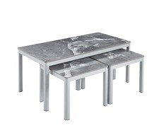 Set of 3 Sintered Stone Nesting Coffee Side Centre Tables Living Room Furniture