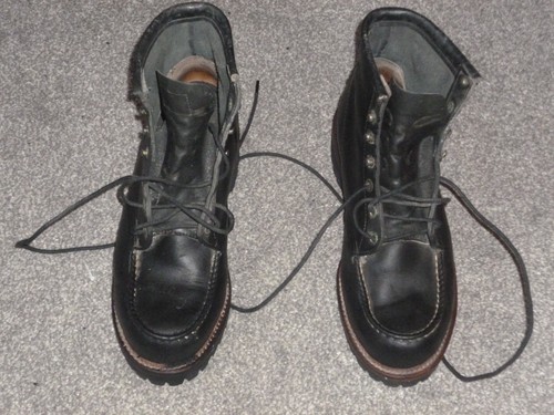 Mens black lace chippewa - black, up