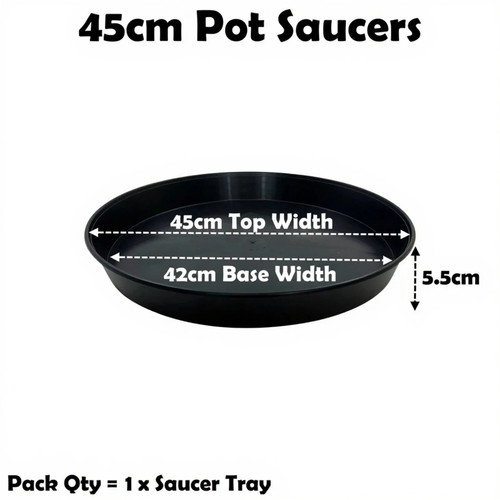 45cm plant pot saucer black - plant,