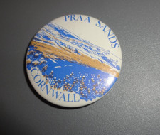 Praa Sands Cornwall Vintage Pin Button Badge