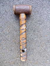 Vintage Thor Copper Hammer Size 2 with Carved Wood Handle, Made In England