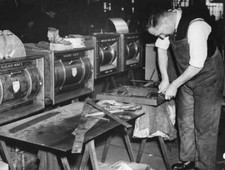 Workman making night safes at