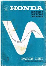 HONDA  XR75 ( -K1 -K2 -K3 ) DIRT BIKES ORIGINAL FACTORY PARTS CATALOGUE