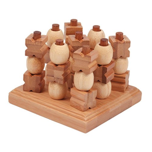 Wooden tic tac toe strategy - tac,