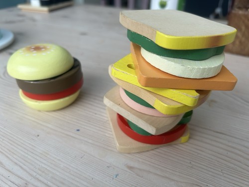 Wooden hamburger sandwich - wooden,