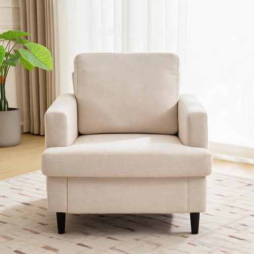 Beige retro accent chair - 2,