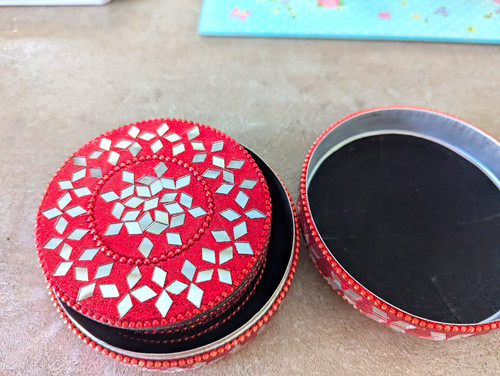 Red mosaic mirror non slip - mosaic,