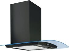 Cookology 90CM Cooker Hood Extractor Fan With 3Colour LED Curved Glass UBLED90BK