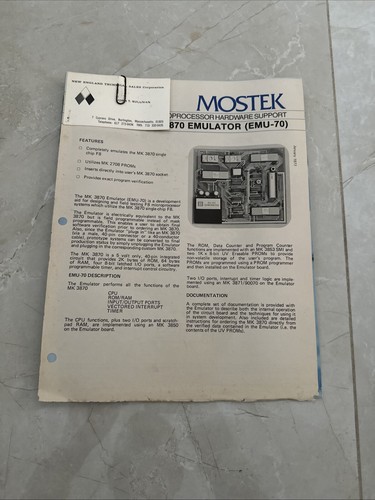 Mostek 3870 emulator emu - mostek,