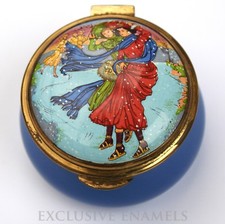 Staffordshire Enamels Old Hall Danbury Mint Christmas 1978 Enamel Box