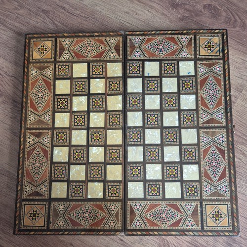 Backgammon and chess board - and,
