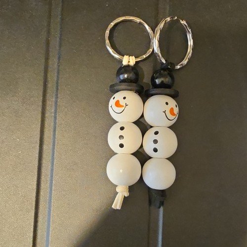 Wooden hanging snowman - 2x,