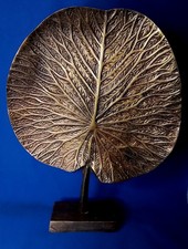 Free Standing Metal Tree Sculpture; Rustic Art Decoration 34cm Single Leaf