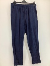 Primark Navy Blue Linen-Look Drawstring Relaxed Trousers Holiday size 14