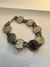 Silver Coloured Coin Bracelet