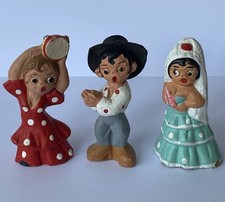 CUTE VINTAGE RETRO HAND PAINTED SOUVENIR SPANISH FLAMENCO DANCER ORNAMENT LOT