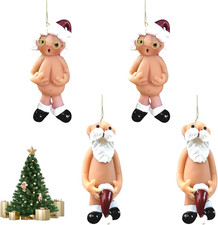 4 Pcs 3D Santa Claus Home
