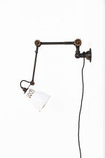 Early Vintage Industrial Antique Steel Dugdills Factory Machinist Lamp Light
