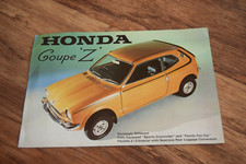 ORIGINAL HONDA  COUPE Z Double Sided SALES SHEET  1970s Retro Car