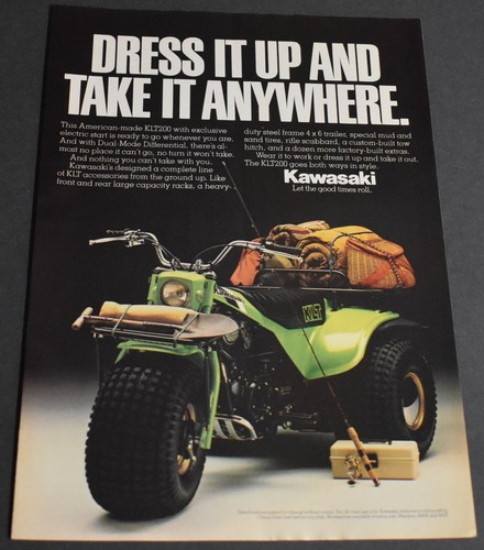 1981 print kawasaki klt200 - ad,