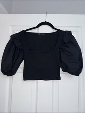 Zara black ribbed crop top