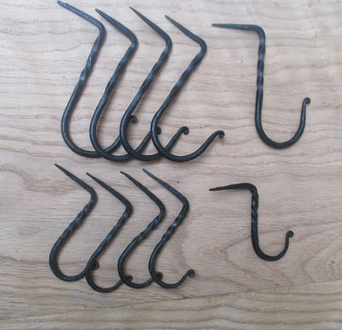 Rustic iron nail hooks - nail, hand