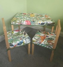 IKEA LATT Tablecloth & Chair Covers: Safari Oilcloth, Wipeable Kids Table