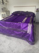 Indian Embroidered Throw, with matching Pillow Cases And Cushion Covers.